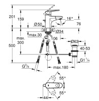 MONOMANDO LAVABO EXTRAIBLE EUROPLUS GROHE